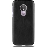 Schokbestendige Litchi textuur PC + PU Case voor Motorola Moto G7 Power (zwart)
