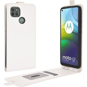 Voor Motorola Moto G9 Power R64 Texture Single Vertical Flip Leather Beschermhoes met kaartslots & fotoframe(wit)