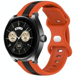 Voor Huawei Watch Buds 20 mm vlindergesp tweekleurige siliconen horlogeband (oranje + zwart)