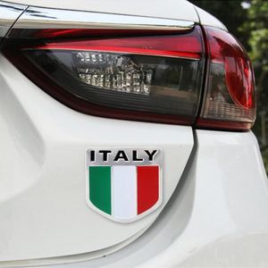 Schildvorm metalen auto-badge decoratieve sticker  maat: groot (vlag van Itali)