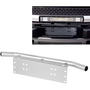 Jtron Light universele nummerplaat bumper frame voor off-road Jeep LED werk licht Bar Montagebeugel met voorste emmer (zilver)