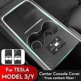 Voor Tesla Model 3 / Y Koolstofvezel Middenpaneel Beschermfolie Anti-kras Auto-interieur (Licht)