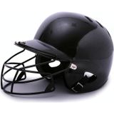 Head and Face Protection Baseball Helmet for Adults(Black)