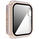 Diamond PC + Gehard Glass Watch Case voor Apple Watch Series 3 & 2 & 1 42mm (Rose Gold)