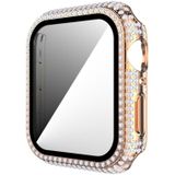 Diamond PC + Gehard Glass Watch Case voor Apple Watch Series 3 & 2 & 1 42mm (Rose Gold)