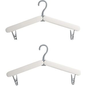 2 PCS Travel Folding Hanger Portable Drying Rack With Small Clamps(Gray)
