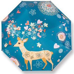 Kleine verse vinyl vouwen Cartoon Forest Rain en Zon Dual-use Umbrella  Stijl: Automatisch