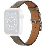 A Style Leather Strap Watchband For Apple Watch Series 6 & SE & 5 & 4 44mm / 3 & 2 & 1 42mm(Grey)