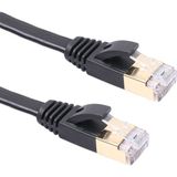 1m CAT7 10 Gigabit Ethernet Ultra platte patchkabel voor Modem Router LAN netwerk - gebouwd met afgeschermde RJ45-aansluitingen (zwart)