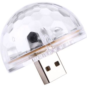 3W USB RGB Magic Ball fase van de LED Lamp met USB-C / Type-C Adapter  4 LEDs Mini LED muziekgeluid controle KTV DJ Disco licht Effect Light(Transparent)