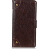 For iPhone SE 2020 Copper Buckle Nappa Texture Horizontal Flip Leather Case with Holder & Card Slots & Wallet(Coffee)