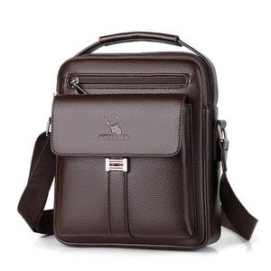 Weixier D244 Men Schoudertas Grote capaciteit Business Retro Messenger Bag (Brown)