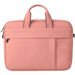 DJ03 waterdichte Anti-Scratch anti-diefstal een-schouder handtas voor 14 1 inch laptops  met koffer riem (roze)