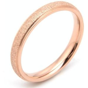 4 PCS Three Lifetimes Titanium Steel Couple Rings Very Fine Frosted Ring  Size: US Size 9(Rose Gold)