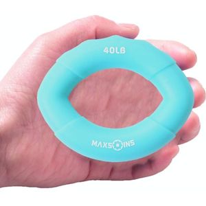 2 STKS MAXSOINS MXO-009898 Siliconen Vinger Oefening Grip Apparaat Olijfvorm Rehabilitatie Vinger Pinch Apparaat  Specificatie: 40 pond blauw