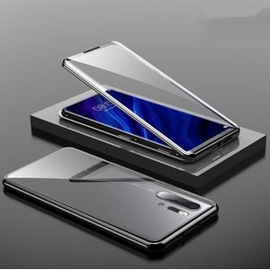 Voor Huawei P30 Pro Magnetic Metal Frame Dubbelzijdige Tempered Glass Case (Zwart)