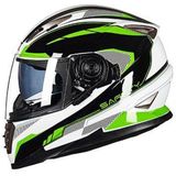 GXT Motorfiets Mixed Color Patroon Volledige dekking Beschermende helm Dubbele lens motorhelm  grootte: XL