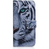 Tiger patroon gekleurde tekening horizontale Flip lederen case voor Xiaomi Redmi Note 7  met houder & card slots & portemonnee