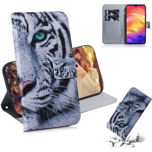 Tiger patroon gekleurde tekening horizontale Flip lederen case voor Xiaomi Redmi Note 7  met houder & card slots & portemonnee