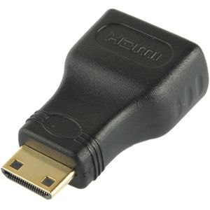 Vergulde Mini HDMI mannetje naar HDMI 19 Pin vrouwtje Adapter (zwart)