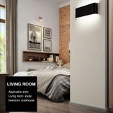 Moderne minimalistische woonkamer hal trap schans LED muur lamp creatieve decoratie verlichting  lampenkap kleur: zwart-30cm 12W (warm wit)
