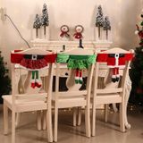 Kerststoel Cover Decoraties Christmas Table Party Ornaments (A131 Green Elf Long Leg)