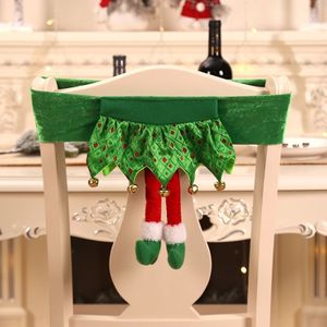 Kerststoel Cover Decoraties Christmas Table Party Ornaments (A131 Green Elf Long Leg)