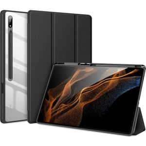 Voor Samsung Galaxy Tab S8 Ultra Dux Ducis Toby Serie Horizontale Flip Leren Tablet Case (Zwart)