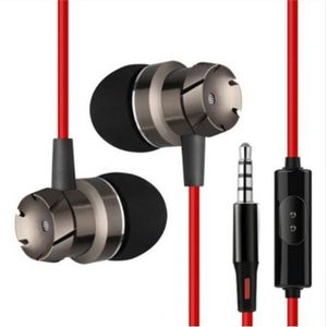 3.5 mm bedrade koptelefoon handsfree headset in ear oortelefoon oordopjes met microfoon voor Xiaomi telefoon MP3 speler laptop (rood grijs)