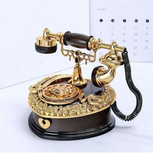 Dial Oude telefoon muziekdoos home wijnkast entree decoratie gift (bruin)