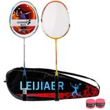LEIJIAER 8506 Carbon Composite Badminton Racket + 5 sweatbands set voor volwassenen