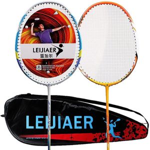 LEIJIAER 8506 Carbon Composite Badminton Racket + 5 sweatbands set voor volwassenen