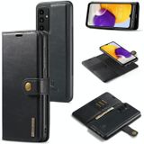 For Samsung Galaxy A13 4G DG.MING Crazy Horse Texture Detachable Magnetic Leather Phone Case(Black)