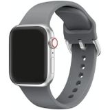 Eenkleurige siliconen gesp vervangende riem watchband voor Apple Watch Series 7 45mm / 6 & se & 5 & 4 44mm / 3 & 2 & 1 42mm (donkergrijs)