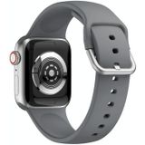 Eenkleurige siliconen gesp vervangende riem watchband voor Apple Watch Series 7 45mm / 6 & se & 5 & 4 44mm / 3 & 2 & 1 42mm (donkergrijs)