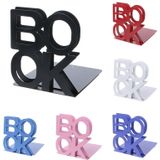 Alfabet vormige ijzeren metalen boekensteunen steun houder Desk stands voor boeken (wit)