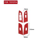 4 stks / set Carbon Fiber Auto Glass Lift Schakelaar Ring Decoratieve Sticker voor Toyota Tundra 2014-2018  Left Drive