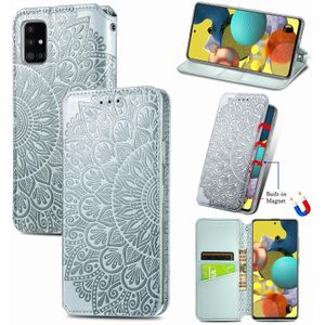 Voor Samsung Galaxy A71 5G Blooming Mandala Embossed Pattern Magnetic Horizontal Flip Leather Case met Holder & Card Slots & Wallet(Grey)