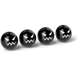 4 stks/set Devil Ball Ventieldopjes Automotive Universele Modificatie Kleppendeksels (Zwart)