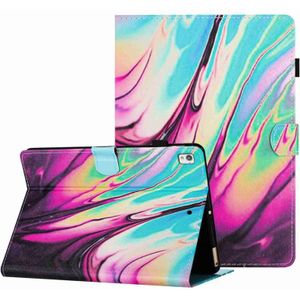 Voor Samsung Galaxy Tab A 10.1 2019 T510 Marmeren Patroon Stiksels Lederen Tablet Case (Rose Blauw)