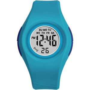 Syneke 8140 Student Jelly Kleurrijke Lichtgevende Waterdichte Digitale Horloge (Sky Blue)