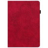 Voor Amazon Kindle Fire HD 8 2016/2017/2018/2019 Peacock Embossed Pattern TPU + PU Horizontal Flip Leather Case met Holder & Card Slots & Wallet (Red)