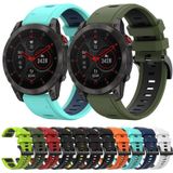Voor Garmin EPIX Gen 2 22 mm tweekleurige sport siliconen horlogeband (oranje + zwart)