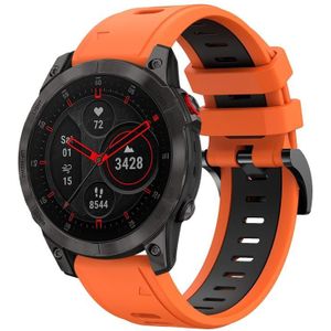 Voor Garmin EPIX Gen 2 22 mm tweekleurige sport siliconen horlogeband (oranje + zwart)