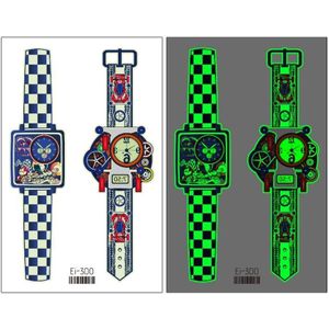 20 stks Kinderen Waterdichte Lichtgevende Cartoon Horloge Tattoo Stickers (EI-300)