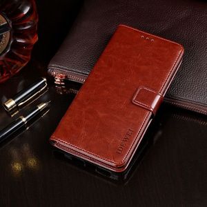Voor HTC U11+ idewei Crazy Horse Texture Horizontal Flip Leather Case met Holder & Card Slots & Wallet(Brown)