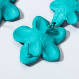 2 PCS Ladies Fashion Geometrische bloemen oorbellen (Royal Blue)