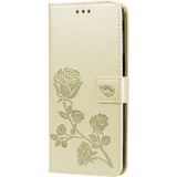 Rose relif horizontale Flip PU lederen case voor Samsung Galaxy J6 Plus  met houder & kaartsleuven & portemonnee (goud)