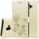Rose relif horizontale Flip PU lederen case voor Samsung Galaxy J6 Plus  met houder & kaartsleuven & portemonnee (goud)