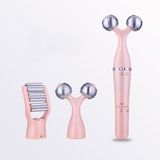 3 in 1 draagbare elektrische oog Massager dubbele kin gezicht lift lichaam nek massage roller anti rimpel 3D Facial massage machine (Rose goud)